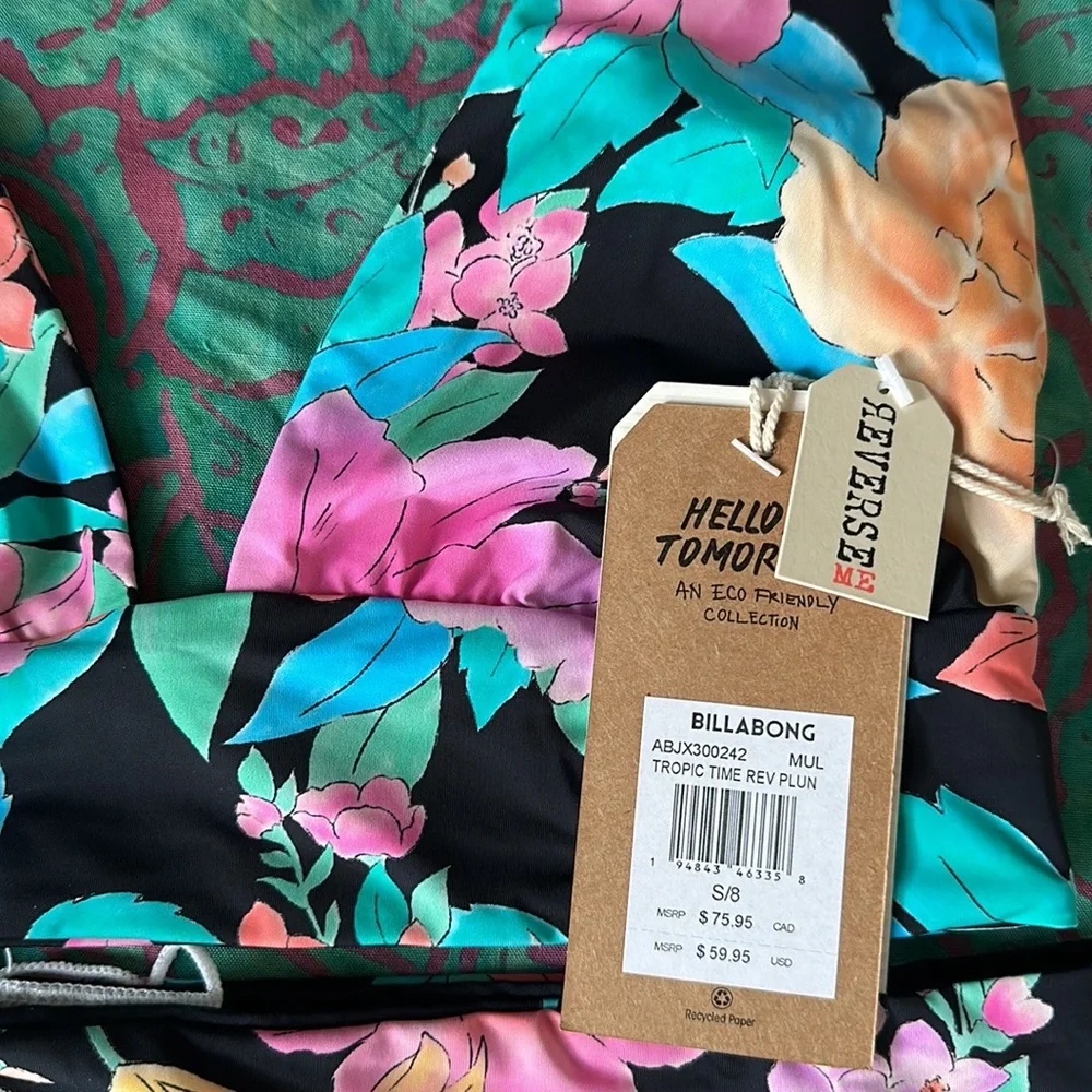 NEW Billabong Reversible Tropic Time High Rise Bikini Full Set